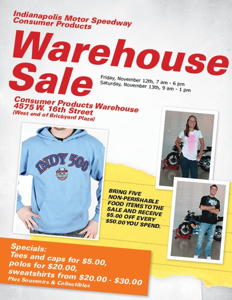 Great Deals Available On Merchandise Nov. 12-13 At IMS Warehouse Sale