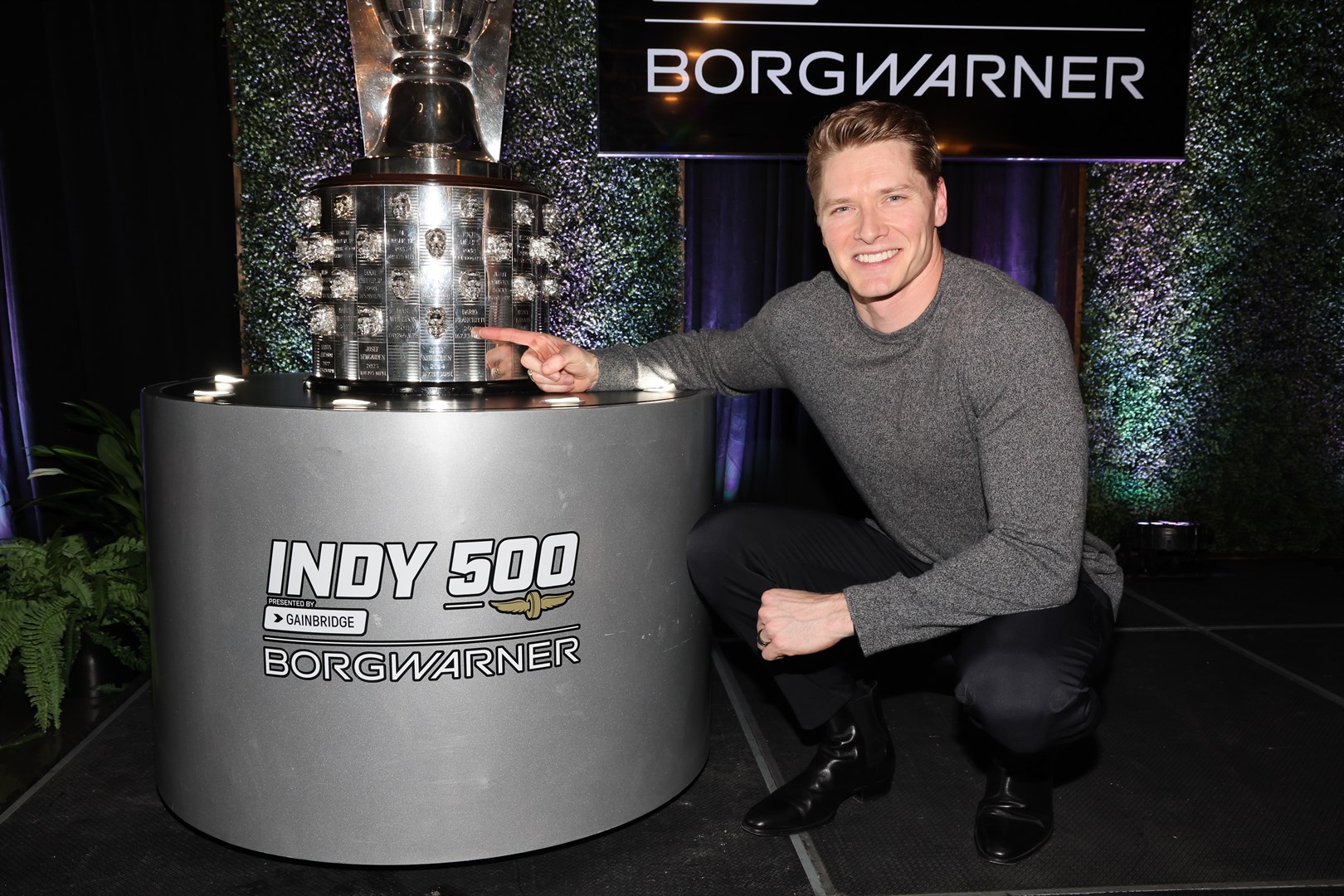 Josef Newgarden Unveils Second Image on Borg-Warner Trophy