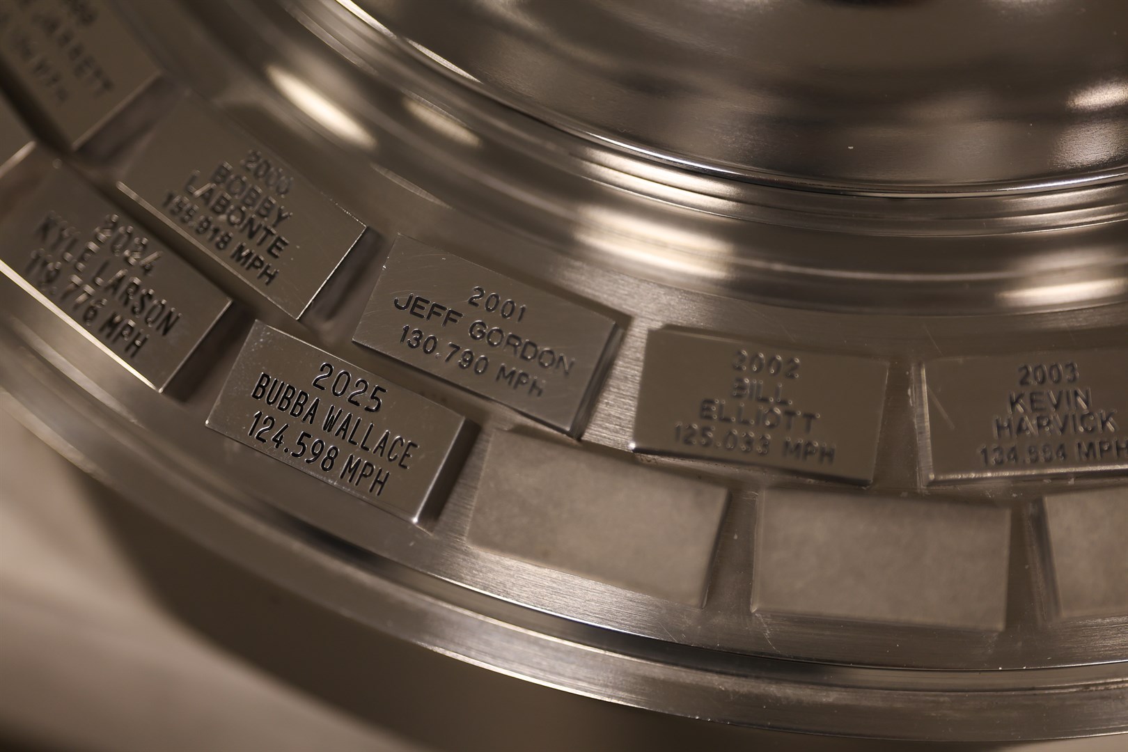 Bubba Wallace's Name Added to Brickyard 400 Trophy