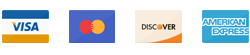 Visa, Mastercard, Discover, American Express
