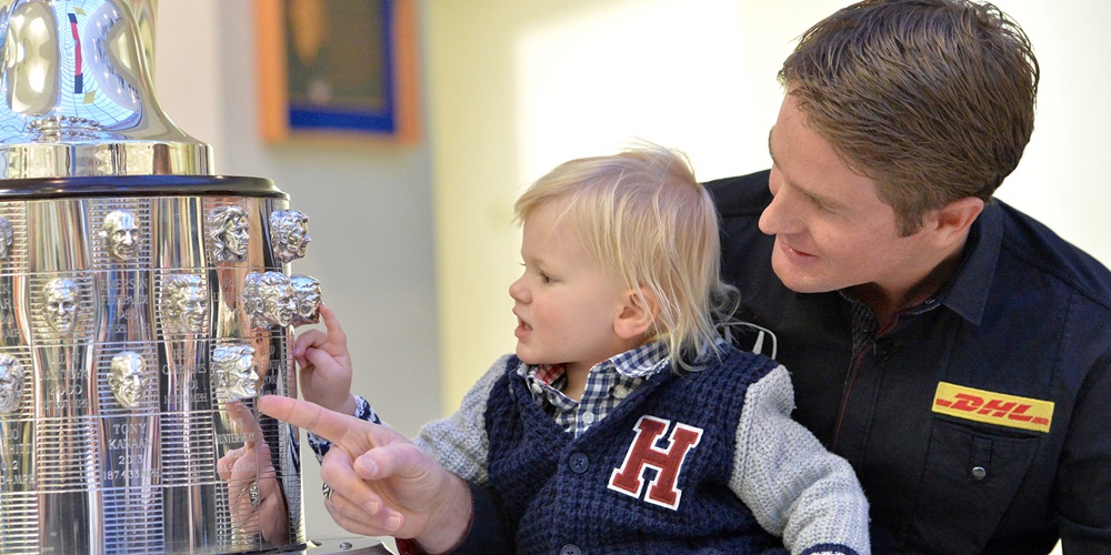 Ryan Hunter-Reay with his son Ryden Hunter-Reay