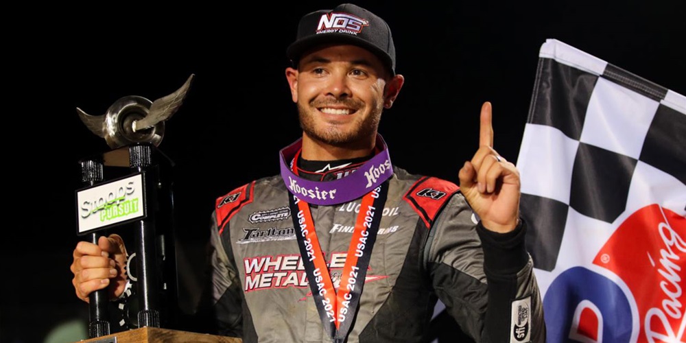 Larson Continues Dirt Domination with Stoops Pursuit Victory at IMS