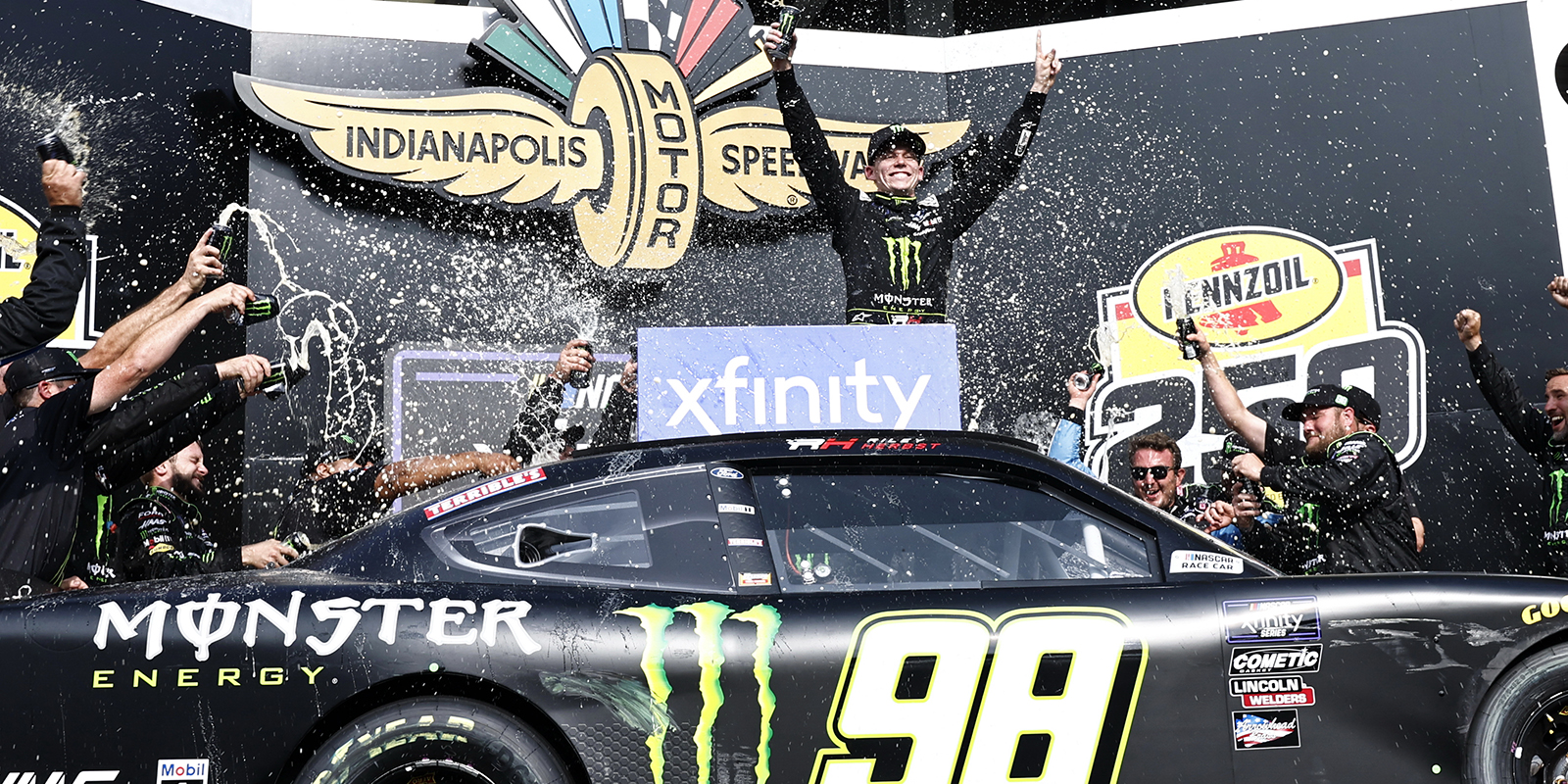 Herbst Wins Pennzoil 250 Thriller; Reddick Takes Brickyard 400 Pole