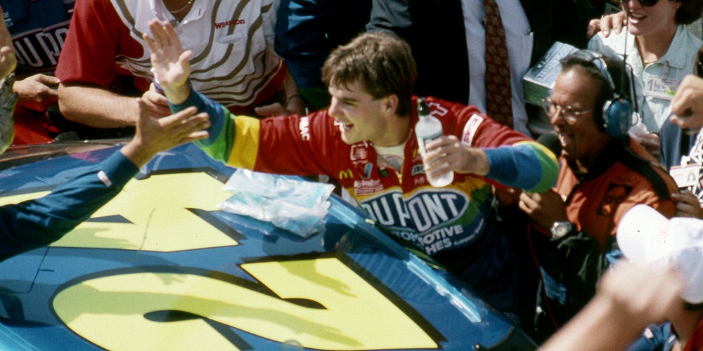Jeff Gordon Celebrates a win