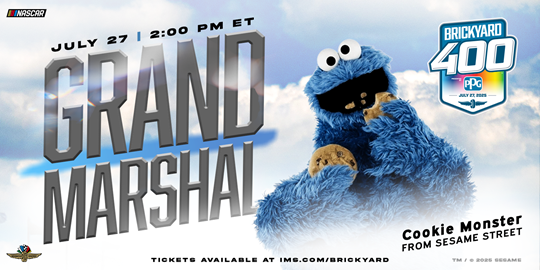 Sesame Street's' Cookie Monster Named Brickyard 400 Grand Marshal