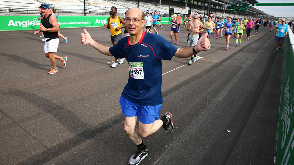 A man runs in the 500 festival miler series