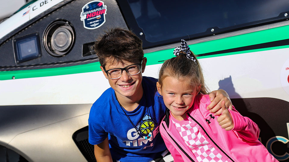 Children pose at the Indianapolis 8 Hour