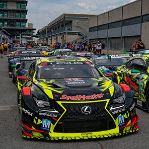 A lexus is parked at IMS