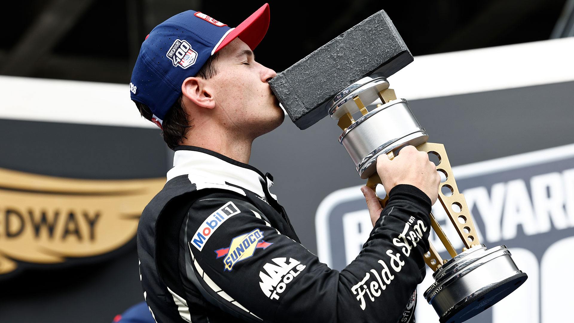 Corey Heim celebrates his win