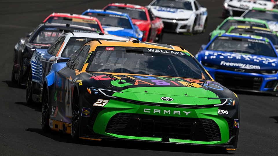 Bubba Wallace leads the field at the Brickyard 400