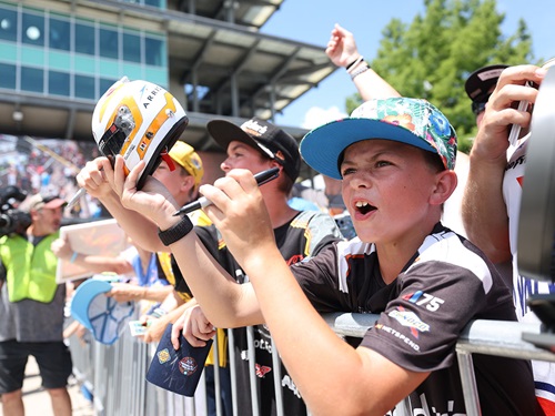 A fan waits for an autograph