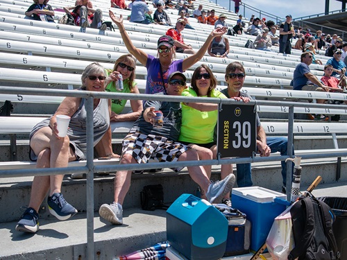 A group gets ready to watch the grand prix