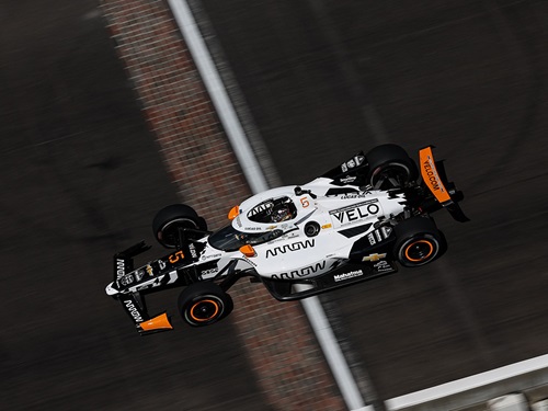 Pato O'Ward crosses the yard of bricks