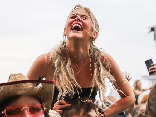 A fan enjoys the Snake Pit