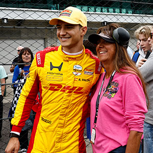 Alex Palou Poses with a Fan