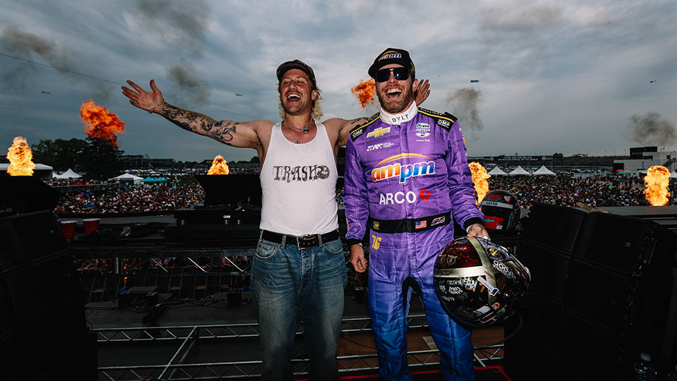 Conor Daly on stage at the Snake Pit