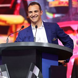 Alex Palou at the Victory Celebration