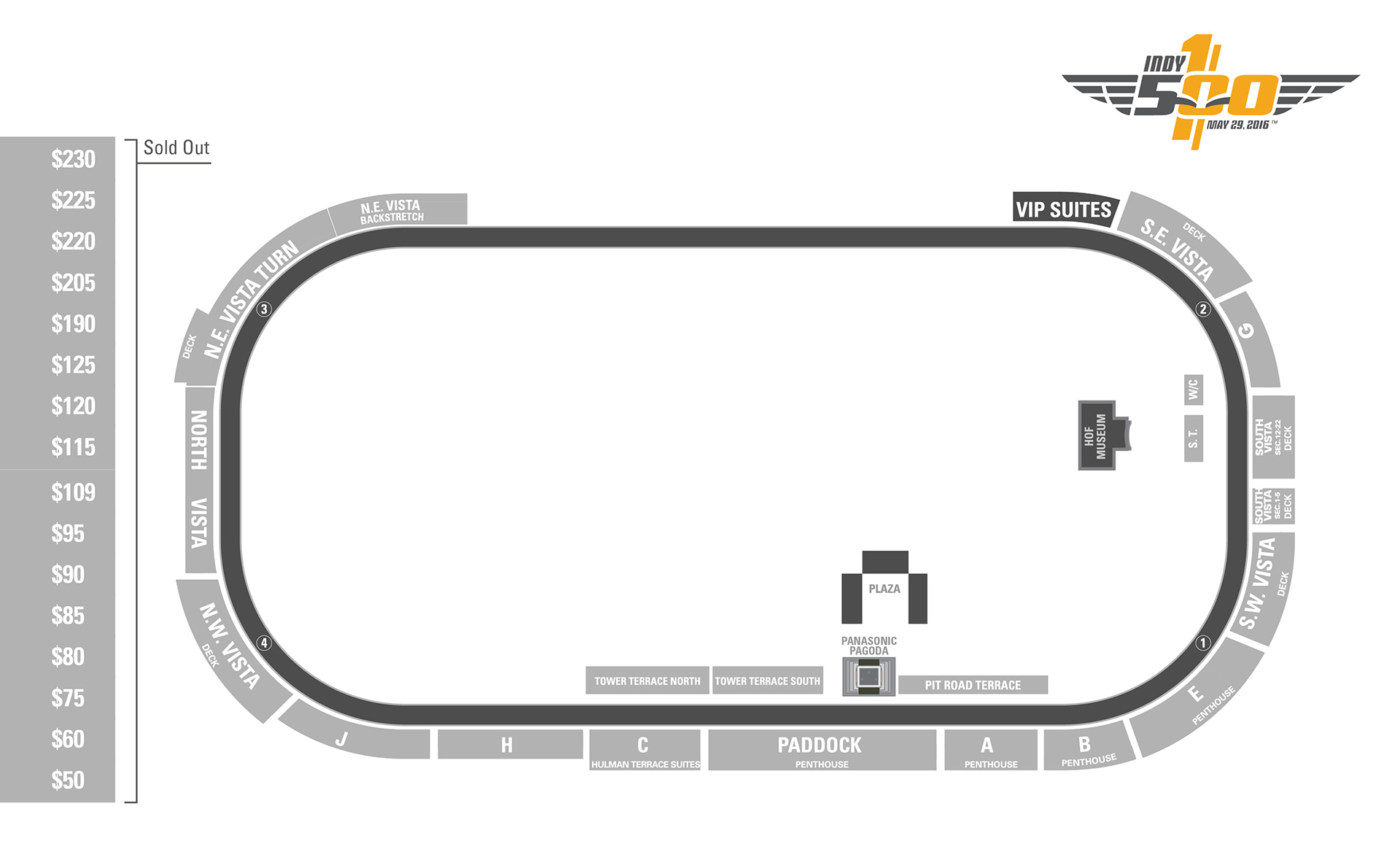 Indy 500 Map Color 2018