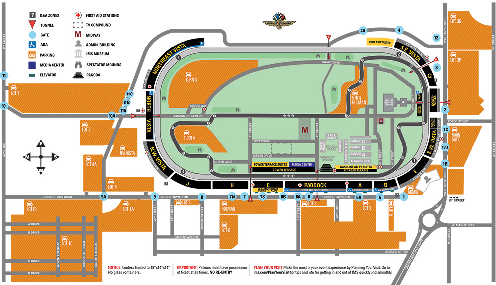 Indy 500 Map Color 2018