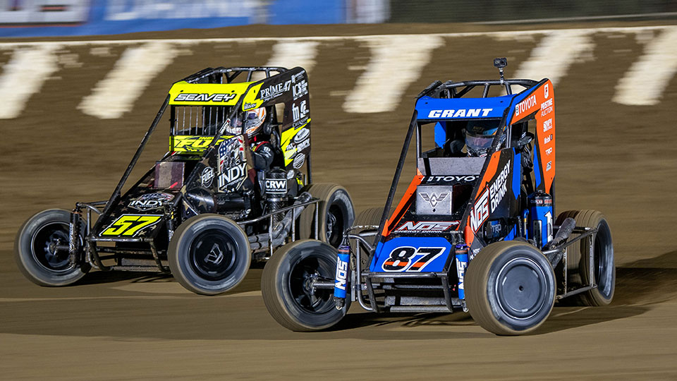 The midget cars race at BC39