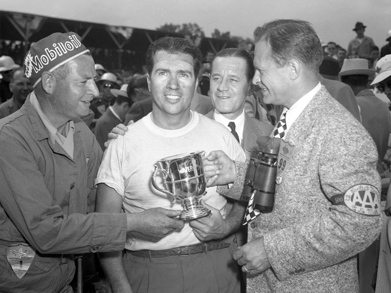 Water being presented in victory lane