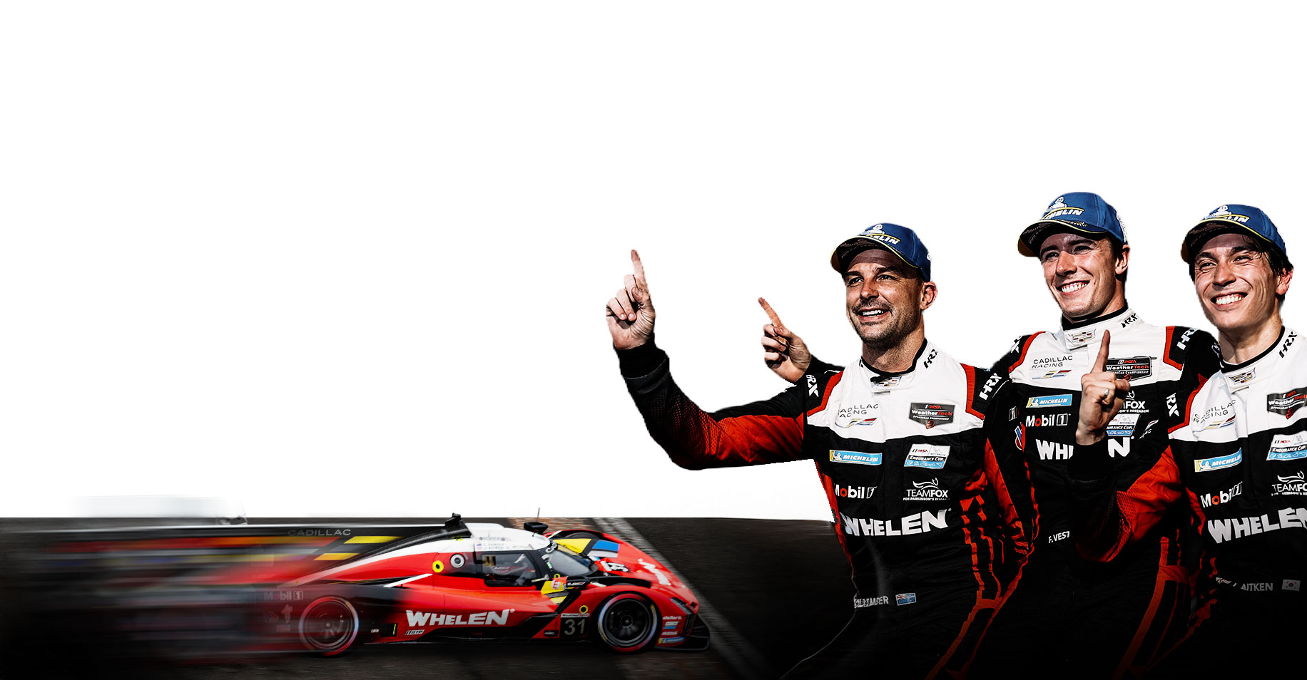 The drivers of Cadillac celebrate the TireRack.com Battle on the Bricks Win