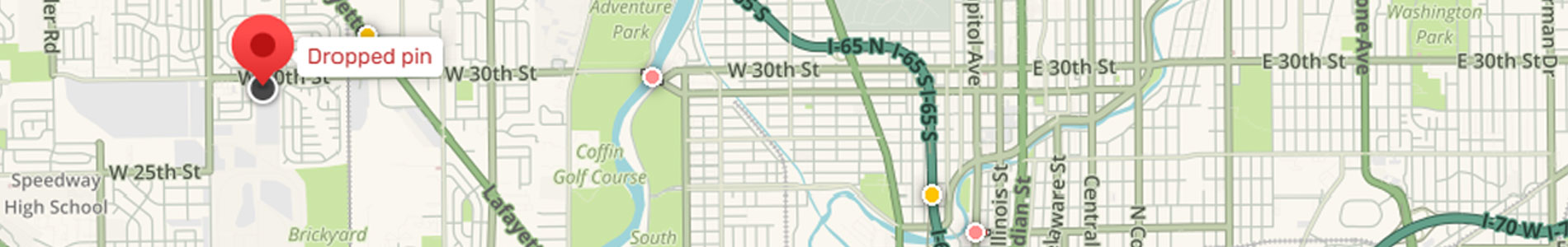 Lot 7 dropped pin shown on a map from Waze