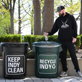 recycle and track cans