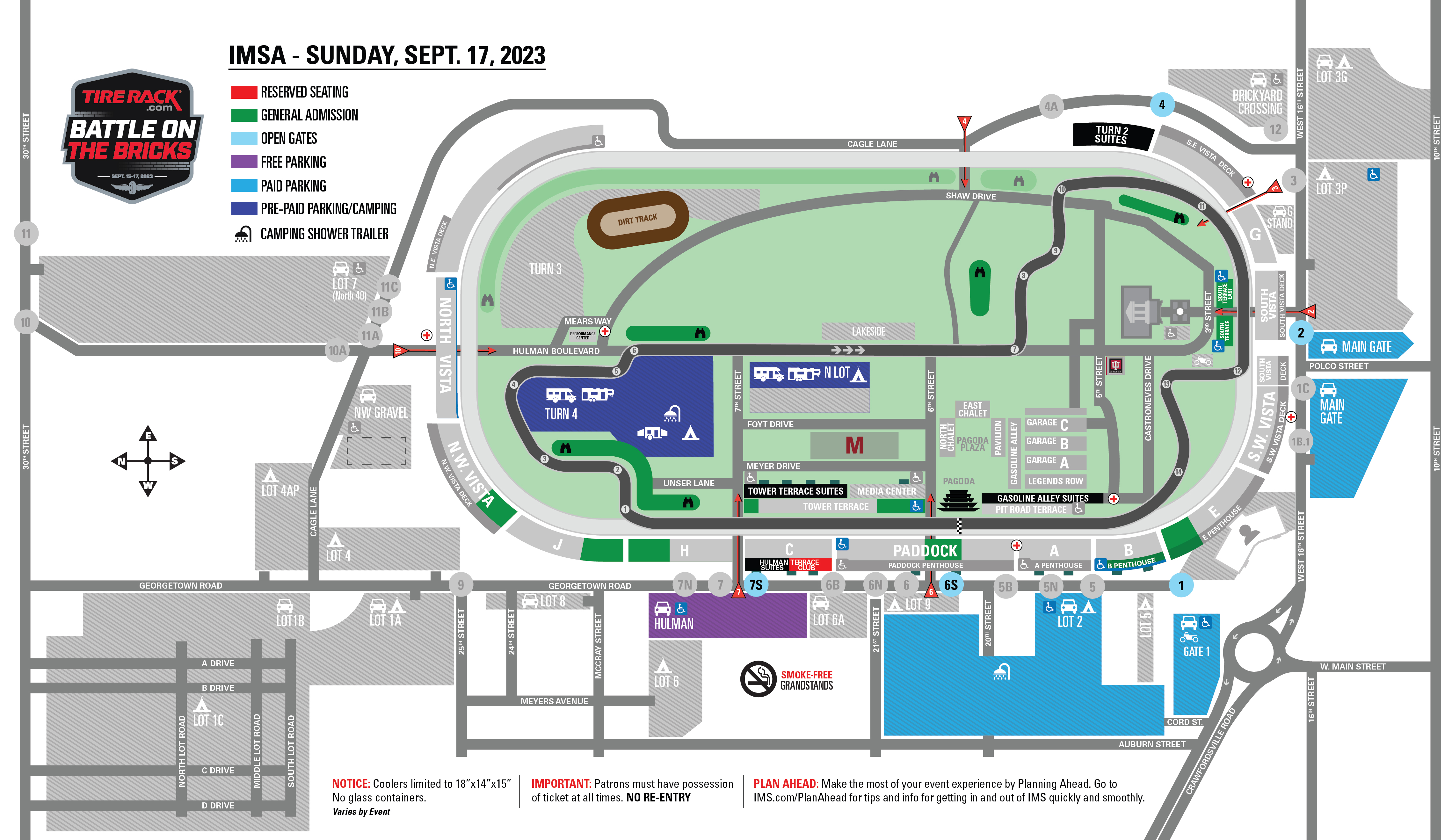 IMSA Race Day Parking Map